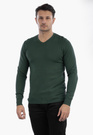 Sweter Męski Elegancki Klasyczny w serek Zielony S2005