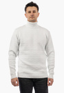 Sweter Męski Golf Zimowy Wełniany Ciepły Klasyczny Elegancki Biały