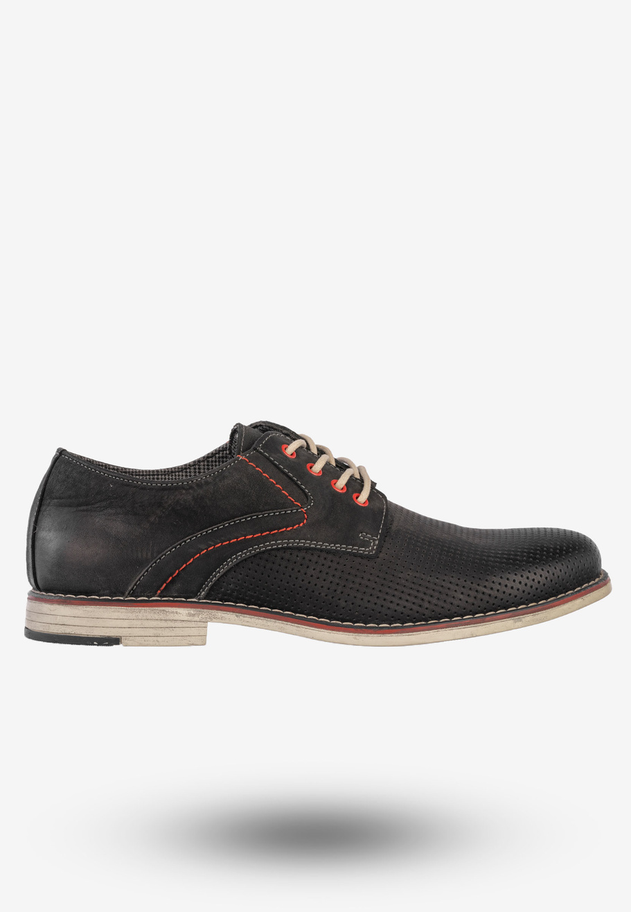 Półbuty Wizytowe Męskie Skórzane Buty Eleganckie Mr.Meexx Czarne 68W4MN2601