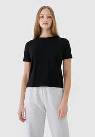 Koszulka Damska 4F T-shirt Regular Basic Czarna 4FWSS25TTSHF1991