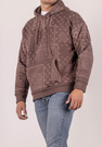 Bluza męska oversize ocieplana z kapturem paisley brązowa