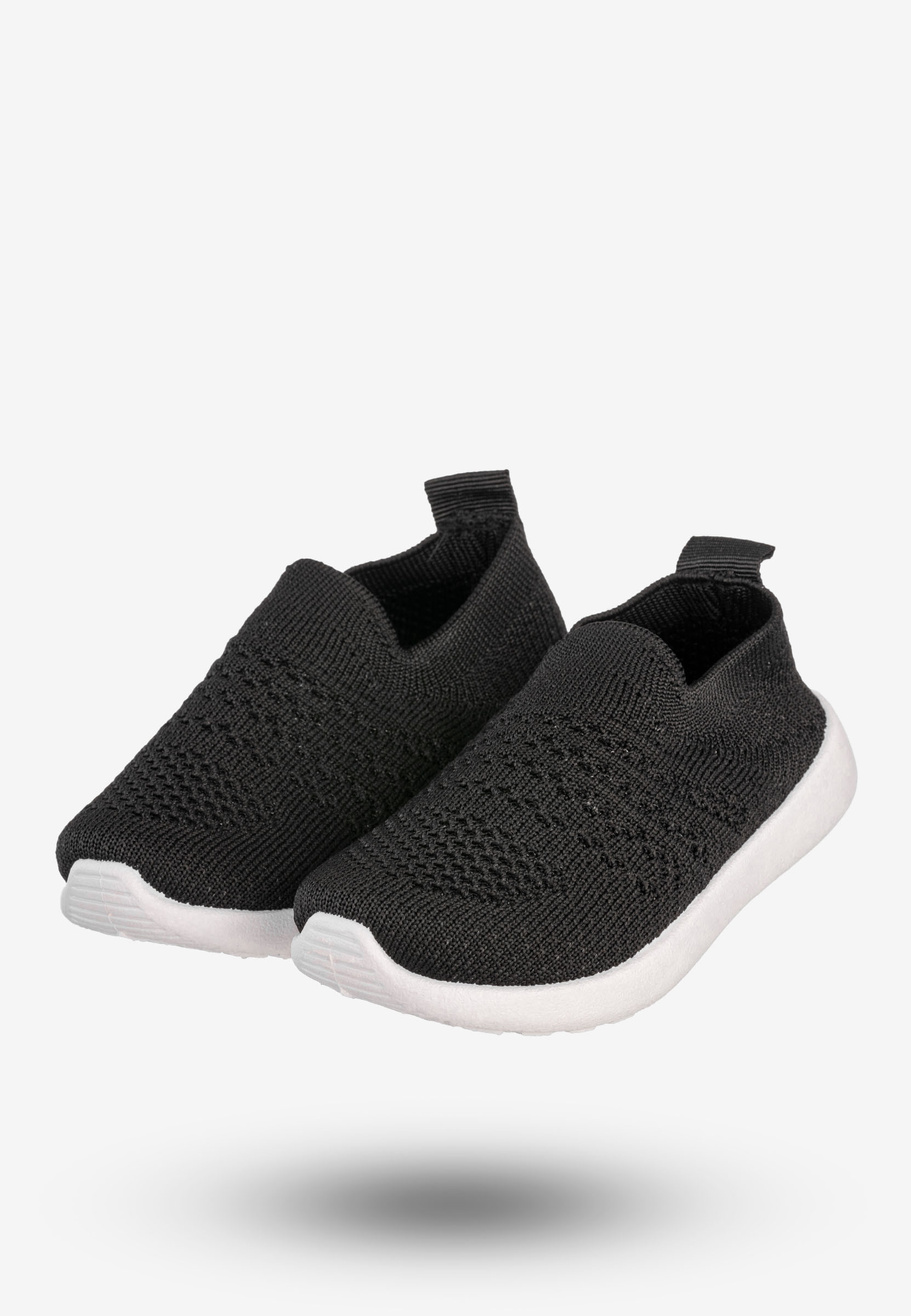 Sneakersy Dziecięce Wsuwane Buty Sportowe Lekkie Czarne Apawwa