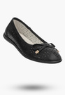 Baleriny Dziewczęce Buty Eleganckie Lekkie Skórzana Wkładka Czarne APAWWA T1235P