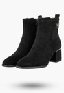 Botki Damskie Eleganckie Buty Na Obcasie Zimowe Ocieplane Czarne
