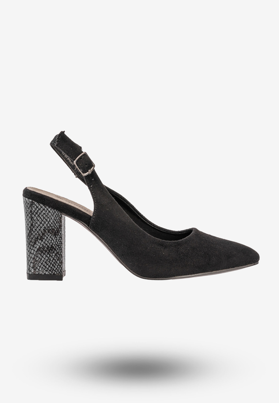 Czółenka Damskie Buty Na Słupku Eleganckie Goodin Czarne GD-FL358