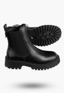Buty Damskie BIG STAR Botki Skórzane Ocieplane Na Zamek Czarne OO274109