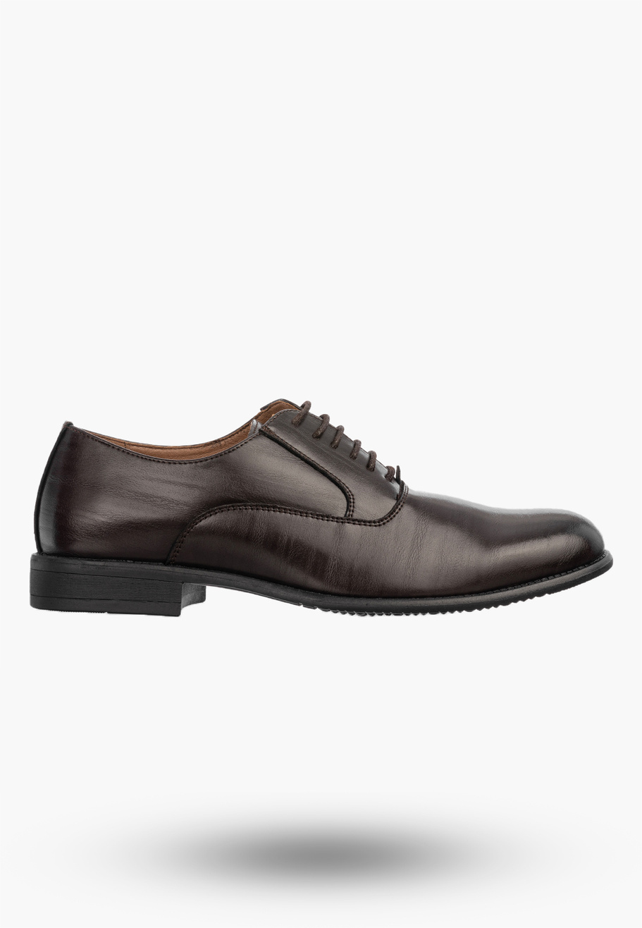 Buty Skórzane Męskie Półbuty Wizytowe Eleganckie Brązowe WOJTYŁKO