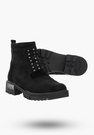 Buty Damskie Botki Trzewiki Czarne Ze Skóry Naturalnej Na Zimę 4044-001-01-5
