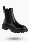 Buty Damskie BIG STAR Botki Skórzane Ocieplane Na Zamek Czarne OO274109