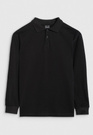 Longsleeve Chłopięcy 4F Regular Bluzka z kołnierzykiem Czarna 4FJWAW25TLONM483