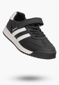 Sneakersy Dziecięce Ekoskóra Buty Na Rzepy Sportowe Skórzana Wkładka Czarne Apawwa ABC4674R