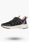 Sneakersy Dziewczęce Lekkie Buty Sportowe Na Rzepy Półbuty Czarne Apawwa G685