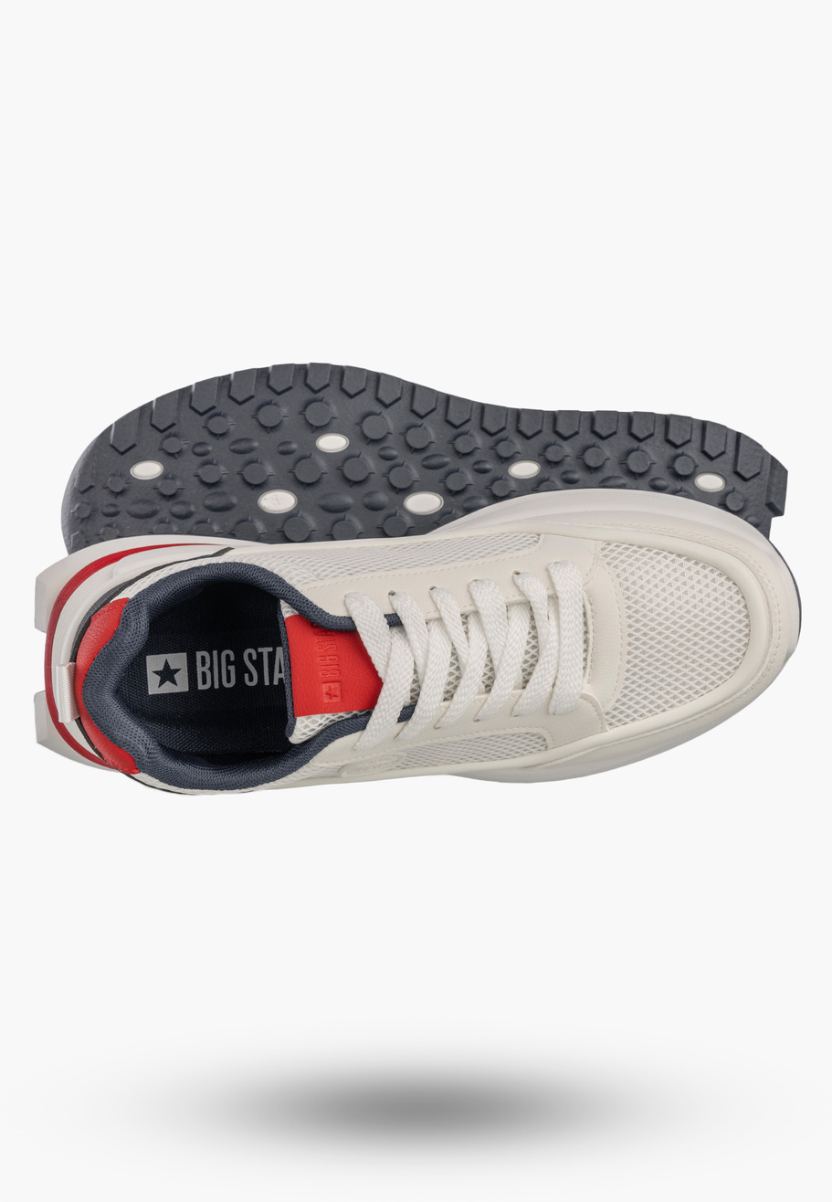 Sneakersy Męskie BIG STAR Buty Sportowe Ekoskóra Białe TT174315