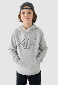 Bluza Chłopięca 4F Z Kapturem Szara 4FJWMM00TSWSM1292