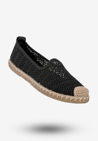 Espadryle Damskie Ażurowe Buty Casual Półbuty Letnie Czarne DD3011-1