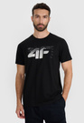 Koszulka Męska 4F T-shirt Z Nadrukiem Regular Czarna 4FWAW25TTSHM2359