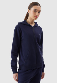 Bluza Damska 4F Sportowa Dresowa Rozpinana Ocieplana Z Kapturem Granatowa 4FWSS24TSWSF0956