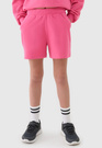 Spodenki Dresowe Dziewczęce 4F Luźne Oversize Sportowe Casual Różowe 4FJWSS25TSHOF470