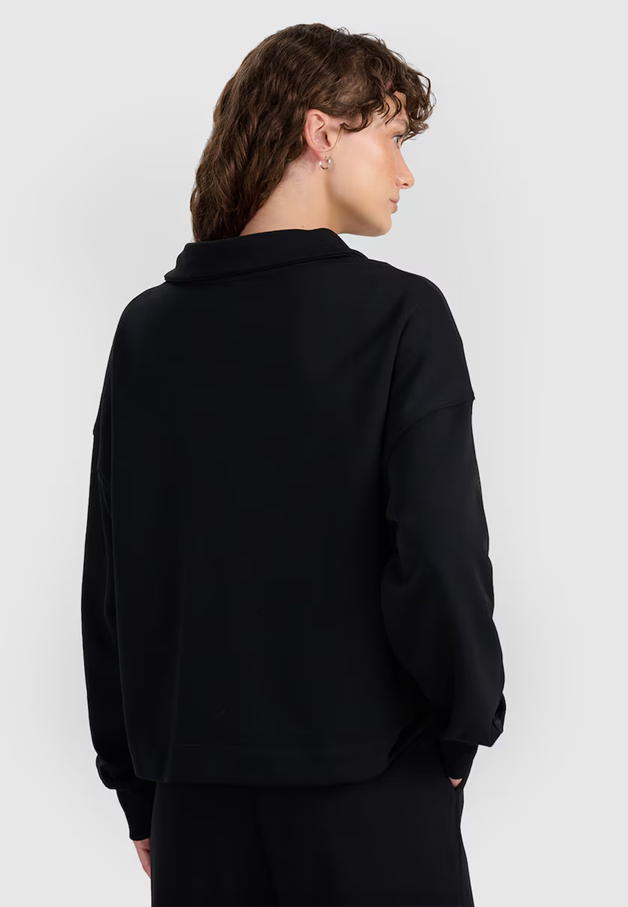 Bluza Damska 4F Dresowa Sportowa Nierozpinana Oversize Czarna 4FWAW25TSWSF1889