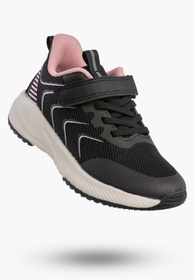 Sneakersy Dziewczęce Lekkie Buty Sportowe Na Rzepy Półbuty Czarne Apawwa G685