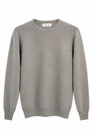 Sweter męski cienki Slim Fit mocno dopasowany z okrągłym dekoltem szary Coffee