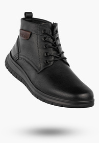 Botki Męskie Eleganckie Buty Zimowe Ocieplane Unisoft Czarne 24MN16-7515