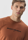 Koszulka Męska 4F Sportowy T-shirt Brązowy Regular TTSHM1156