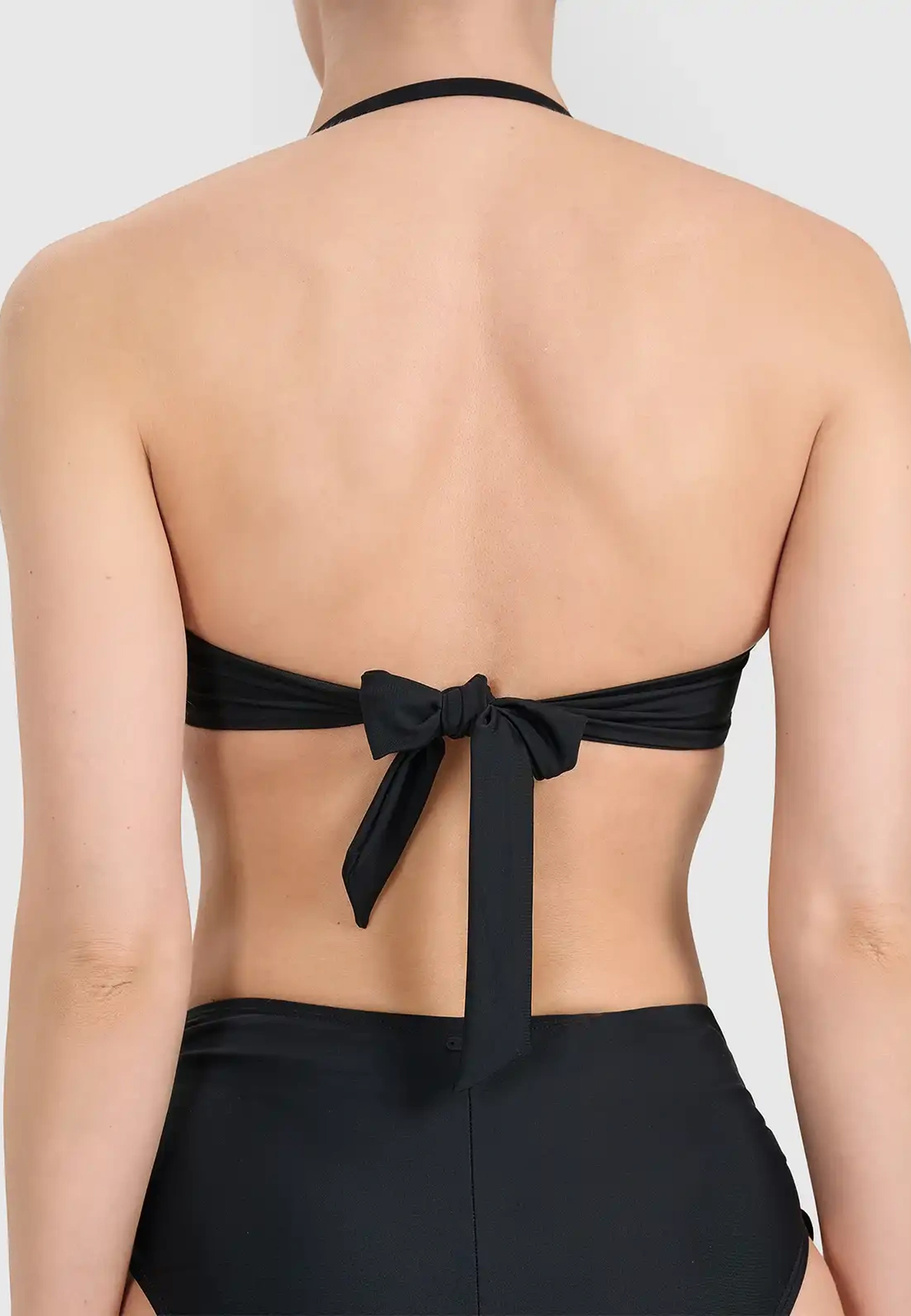 Bikini Góra Damskie 4F Biustonosz Strój Kąpielowy Filtr UV Czarny4FWSS26UBKTF086