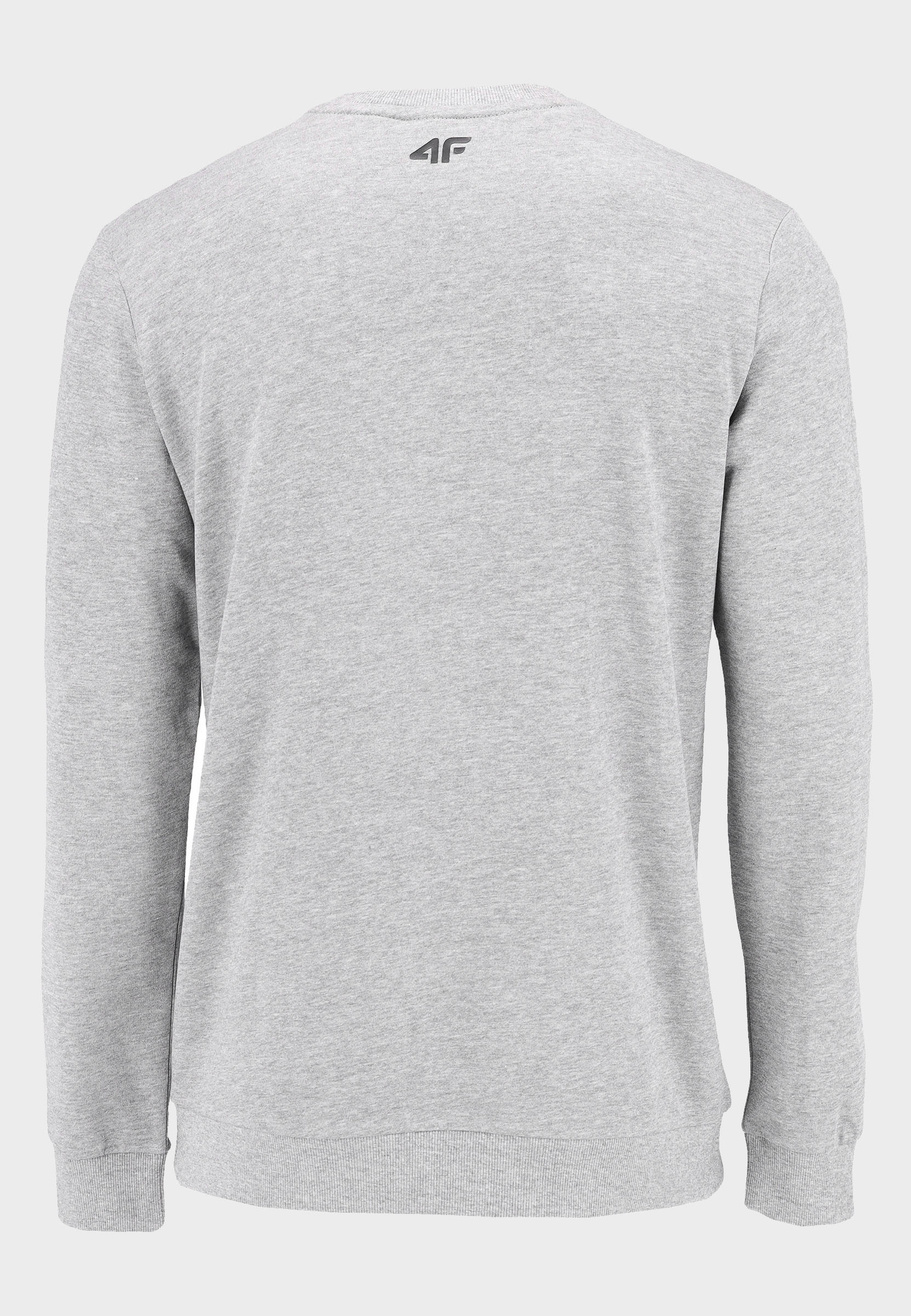 Bluza Męska 4F Szara bez kaptura Sportowa Nierozpinana BASIC 4FSS23TSWSM0705