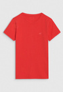 Koszulka Damska 4F T-shirt Slim Fit Gładki Czerwony 4FWMM00TTSHF2255