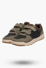 Sneakersy Chłopięce Buty Sportowe Skórzana Wkładka Na Rzepy Khaki