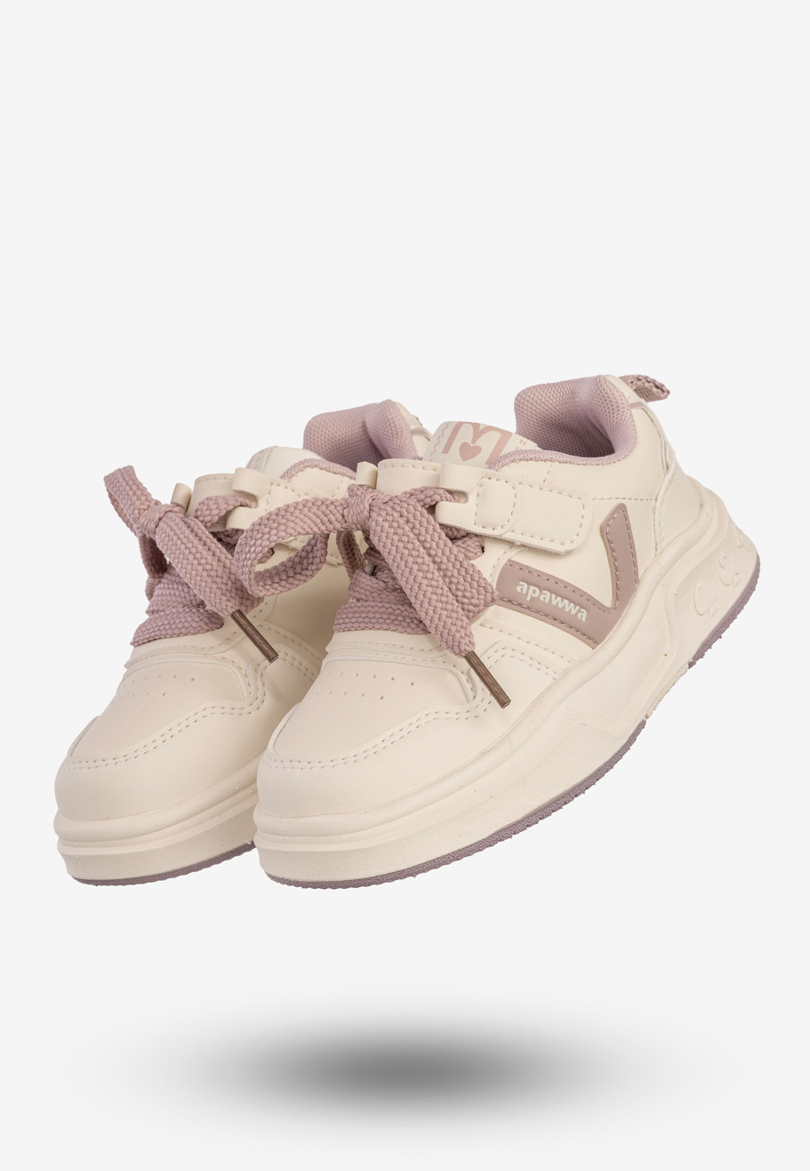 Sneakersy Dziecięce Na Rzepy Buty Sportowe Półbuty Beżowe Apawwa