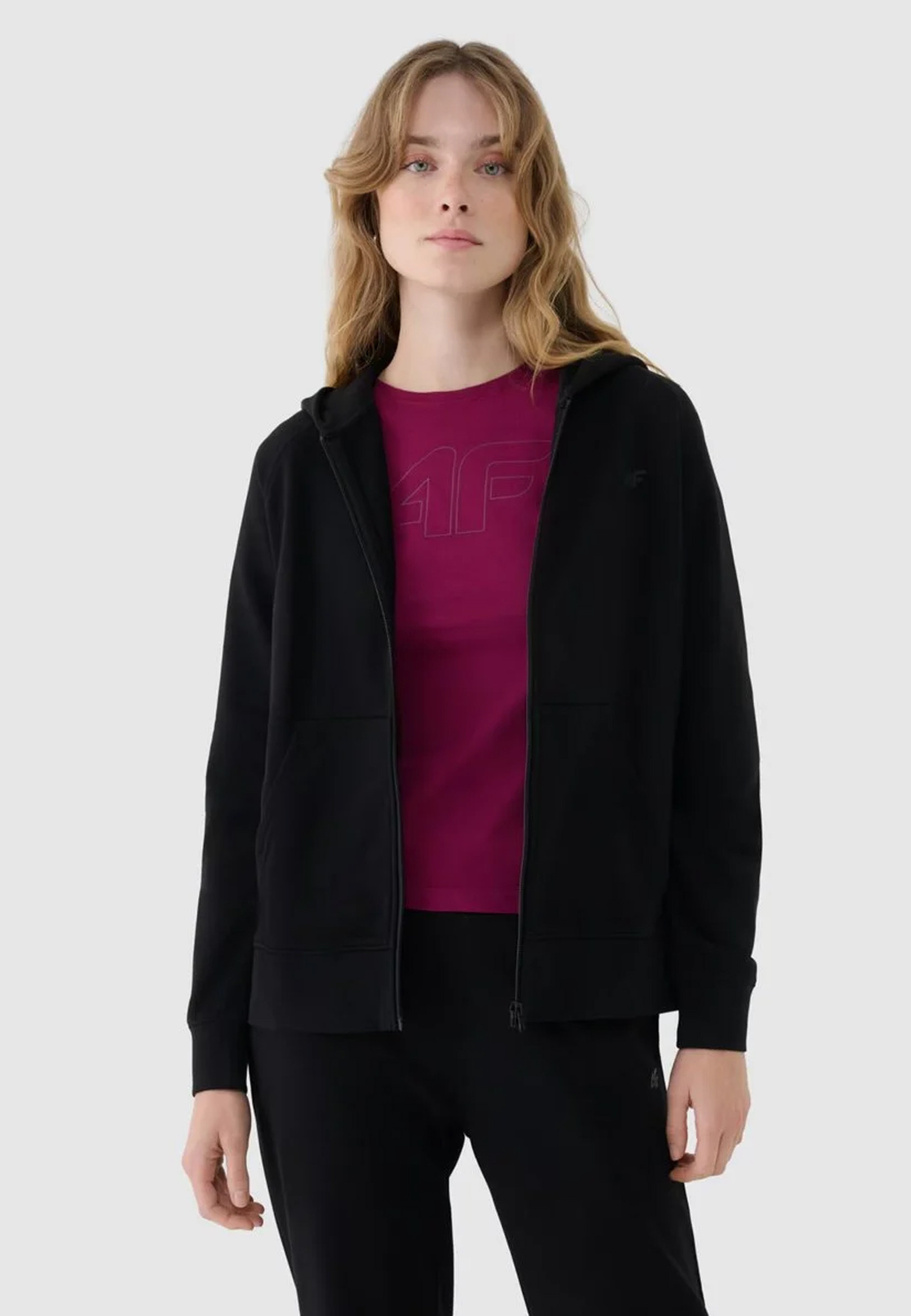 Bluza Damska 4F Dresowa Sportowa Rozpinana Czarna 4FWMM00TSWSF1763