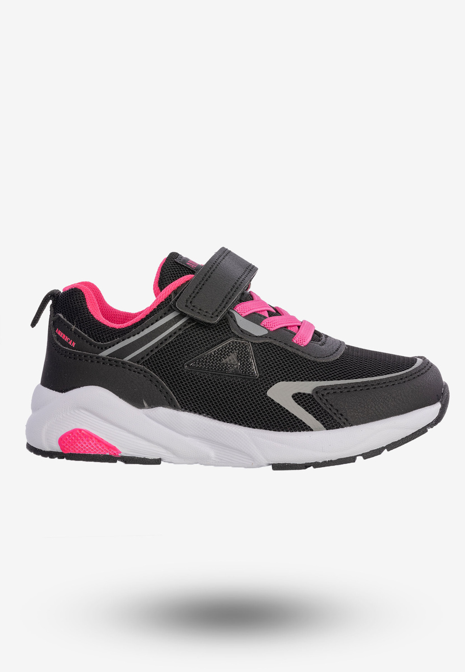 Buty Sportowe Dla Dziewczynki Na Rzepy Dziecięce American Club Czarne RL123/23