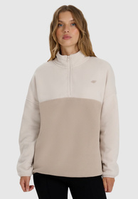 Polar Damski 4F Bluza Ze Stójką Regular Beżowy 4FWAW25TFLEF421