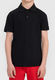 Koszulka Chłopięca 4F T-shirt Polo Z Kołnierzem Czarny 4FJWSS26TPTSM662