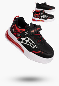 Sneakersy Dziecięce Na Rzepy Czarne Buty Sportowe Świecące T6518P