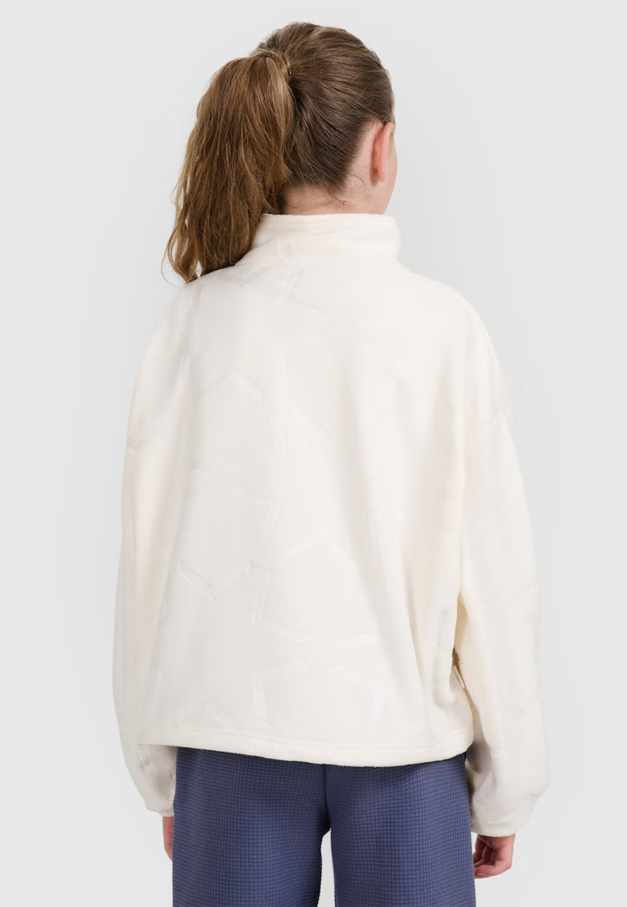 Polar Dziewczęcy 4F Ocieplany ze stójką Oversize 4FWarm Złamana Biel 4FJWAW25TFLEF342