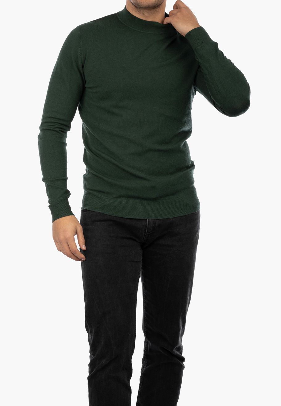 Półgolf Męski Elegancki Golf Klasyczny Zielony PG-Z-1-2024