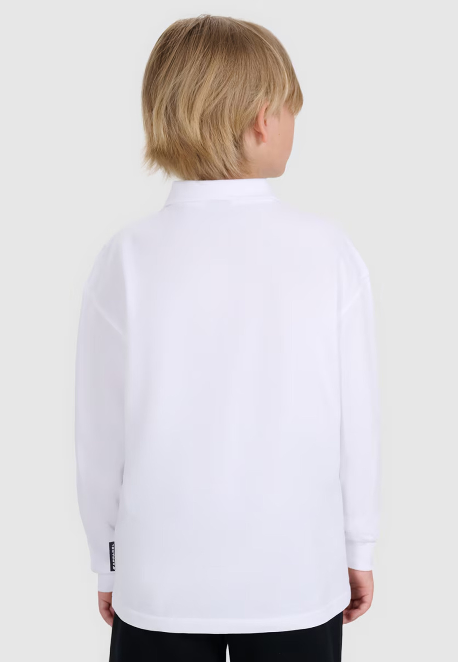 Longsleeve Chłopięcy 4F Regular Bluzka z kołnierzykiem Biała 4FJWAW25TLONM483
