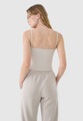 Crop-top Damski 4F Slim Fit Koszulka Na Ramiączkach Beżowa 4FWSS25TSLEF127