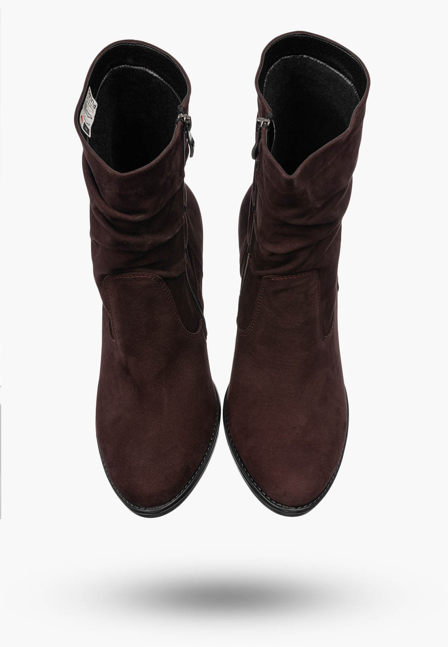 Botki Damskie Skórzane Buty Na Klocku Eleganckie Ocieplane POLSKI PRODUKT
