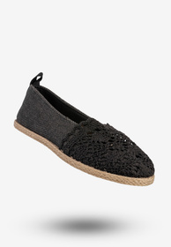 Espadryle Damskie Buty Ażurowe Lekkie Wsuwane Czarne News 8TX02-4712