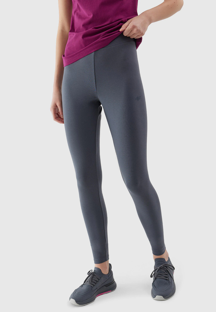 Legginsy Damskie 4F Sportowe Spodnie Dzianina Grafitowe 4FWSS24TTIGF137