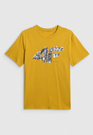 Koszulka Męska 4F T-Shirt Bawełniany Regular Sportowy Żółty 4FWSS26TTSHM2659