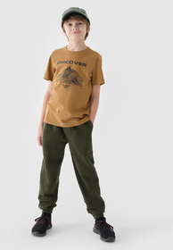 Spodnie Chłopięce 4F Joggery Sportowe Khaki 4FJWMM00TTROM0810