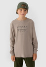 Longsleeve Chłopięcy 4F Regular Z Nadrukiem Szary 4FJWAW24TLONM294
