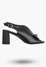 Sandały Damskie Ekoskóra Buty Eleganckie Na Słupku Czarne Jezzi RMR25112-3