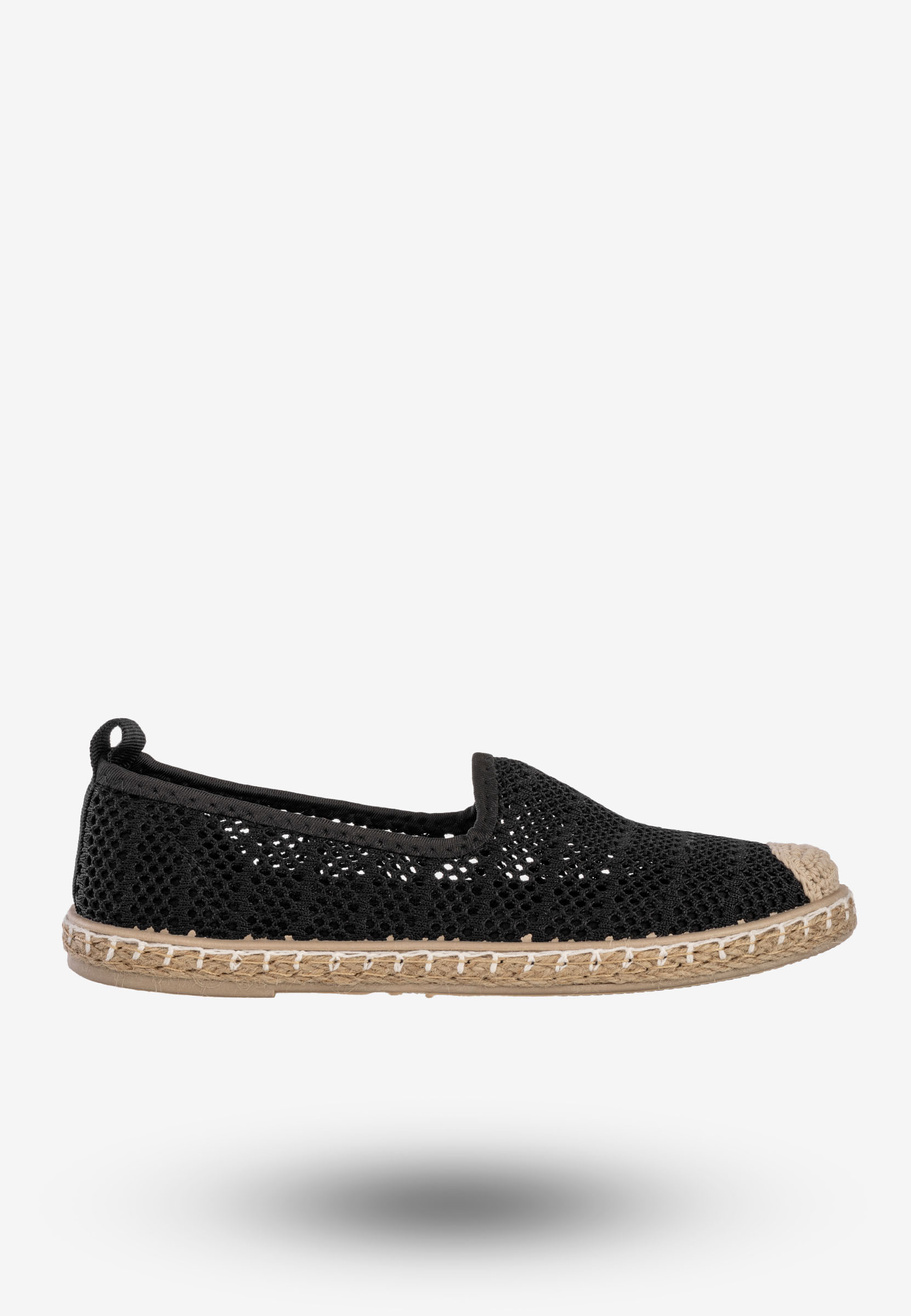 Espadryle Damskie Ażurowe Buty Casual Półbuty Letnie Czarne DD3011-1