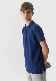 Koszulka Chłopięca 4F T-shirt polo granatowy regular 4FJWSS24TPTSM124